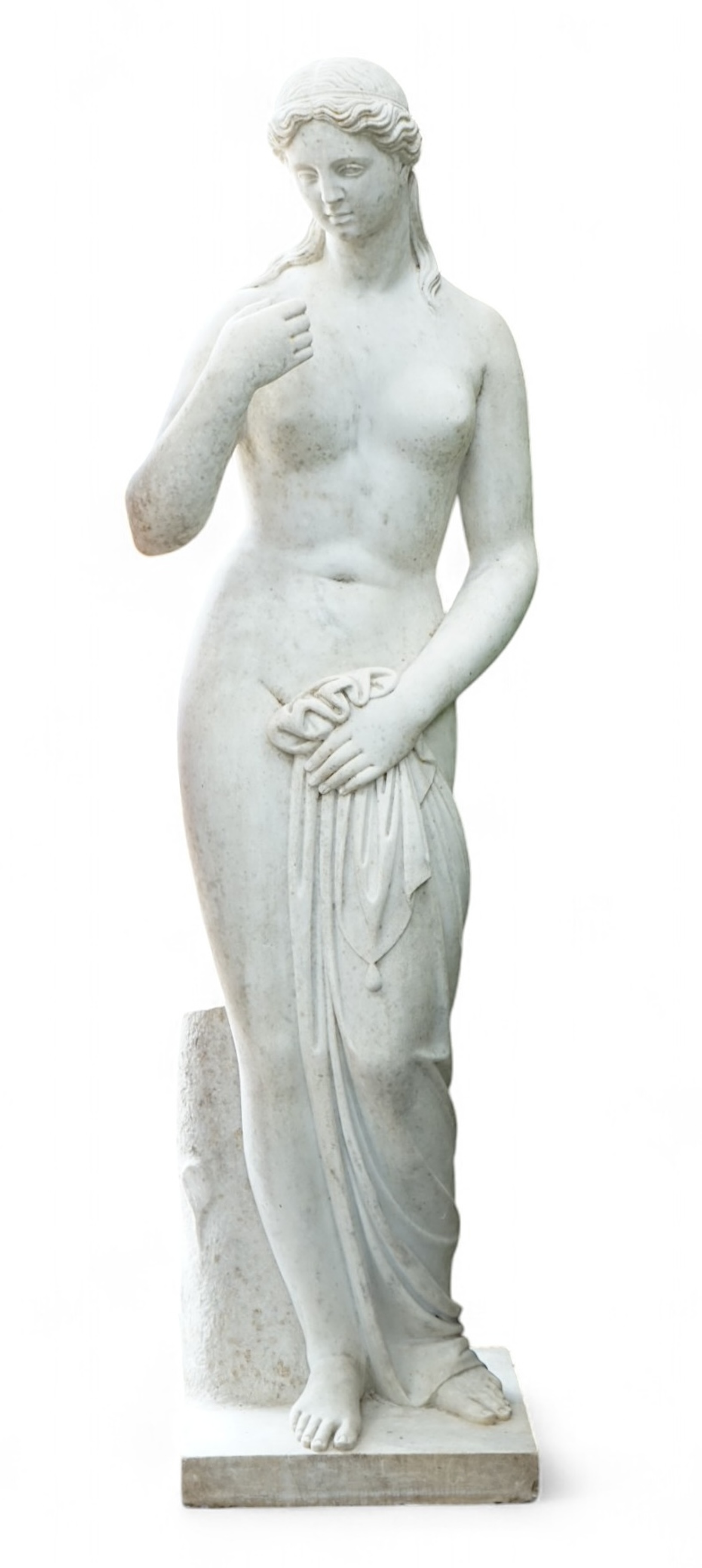 After the Antique. A large carved marble figure of Venus